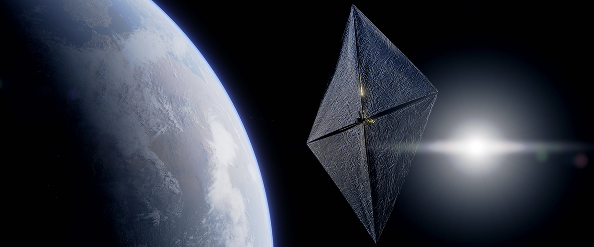 Gama solar sail in space