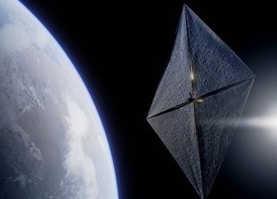 Gama solar sail in space